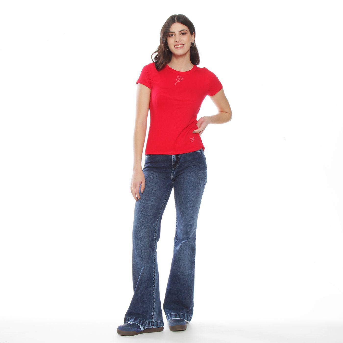 Polera Manga Corta Solid Flor  Laser-2