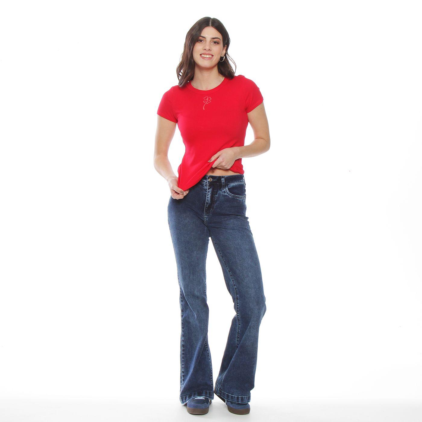 Polera Manga Corta Solid Flor  Laser-3