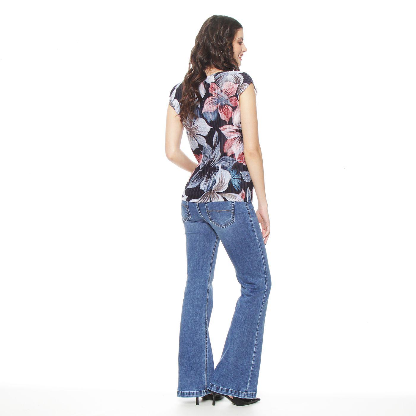 Blusa Sin Manga Estampada Plisada-5