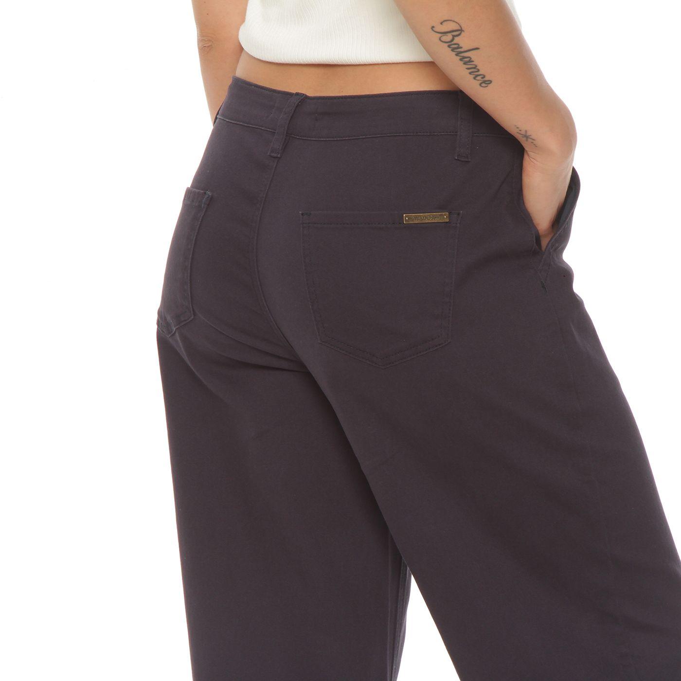 Pantalon Wide Leg Tiro Alto Pretina Basica 1 Boton Bolsillo Argentina-4