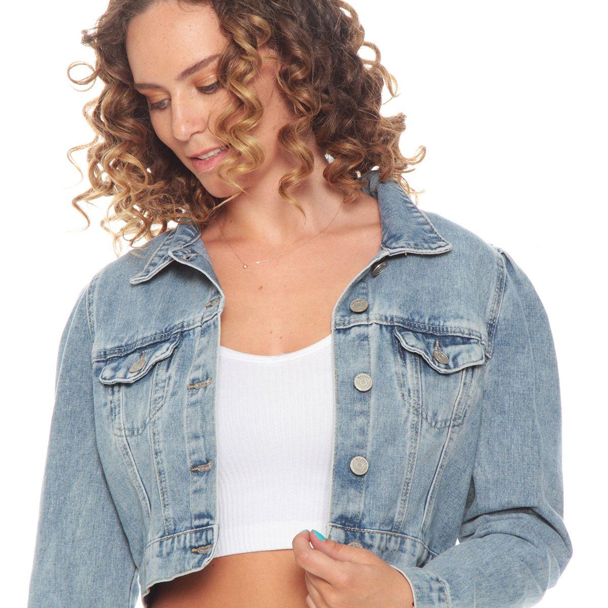 Chaqueta Denim Corta Manga Larga Bolsillos Con Tapeta-2