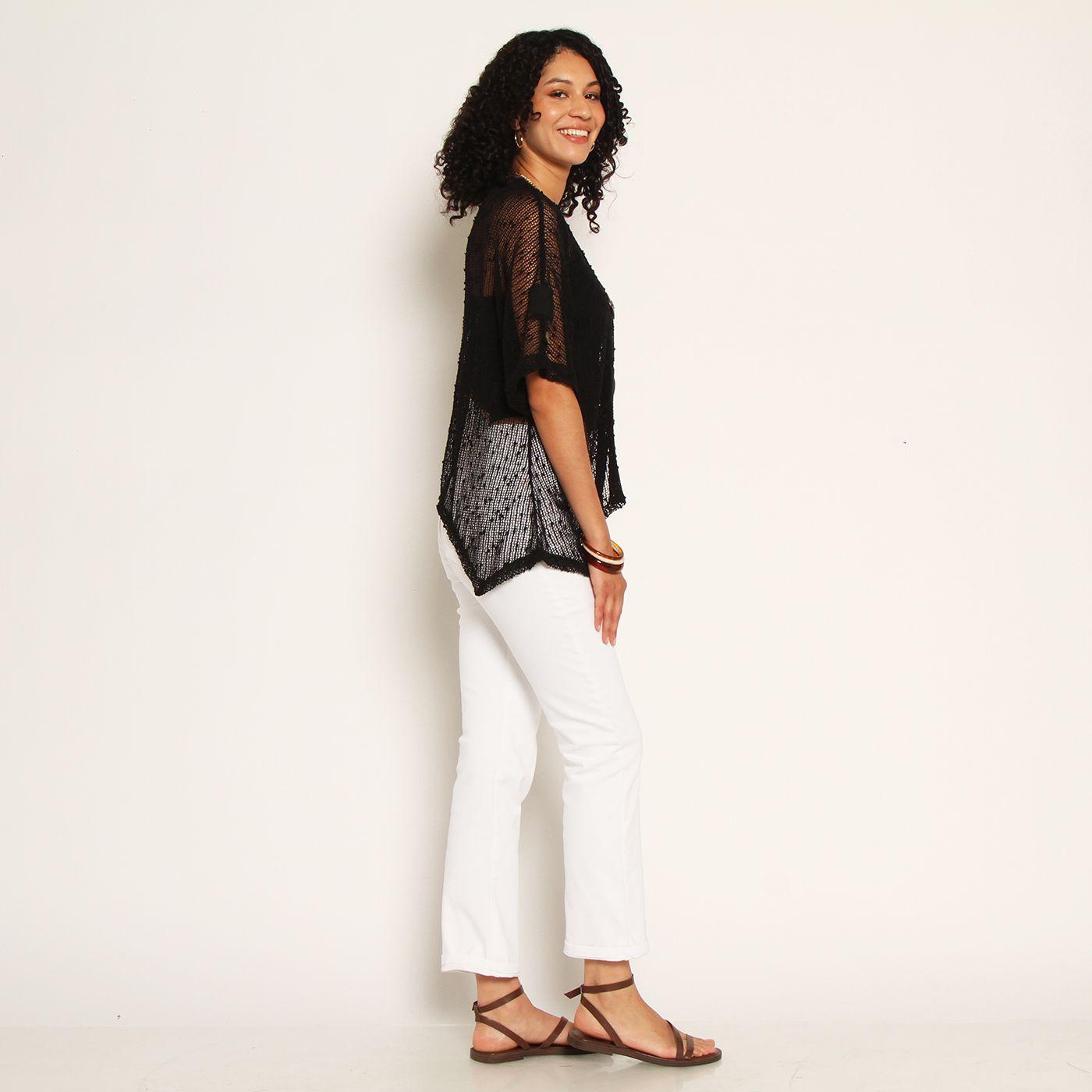 Chaleco Manga Corta Tejido Escote V Con Botones-6