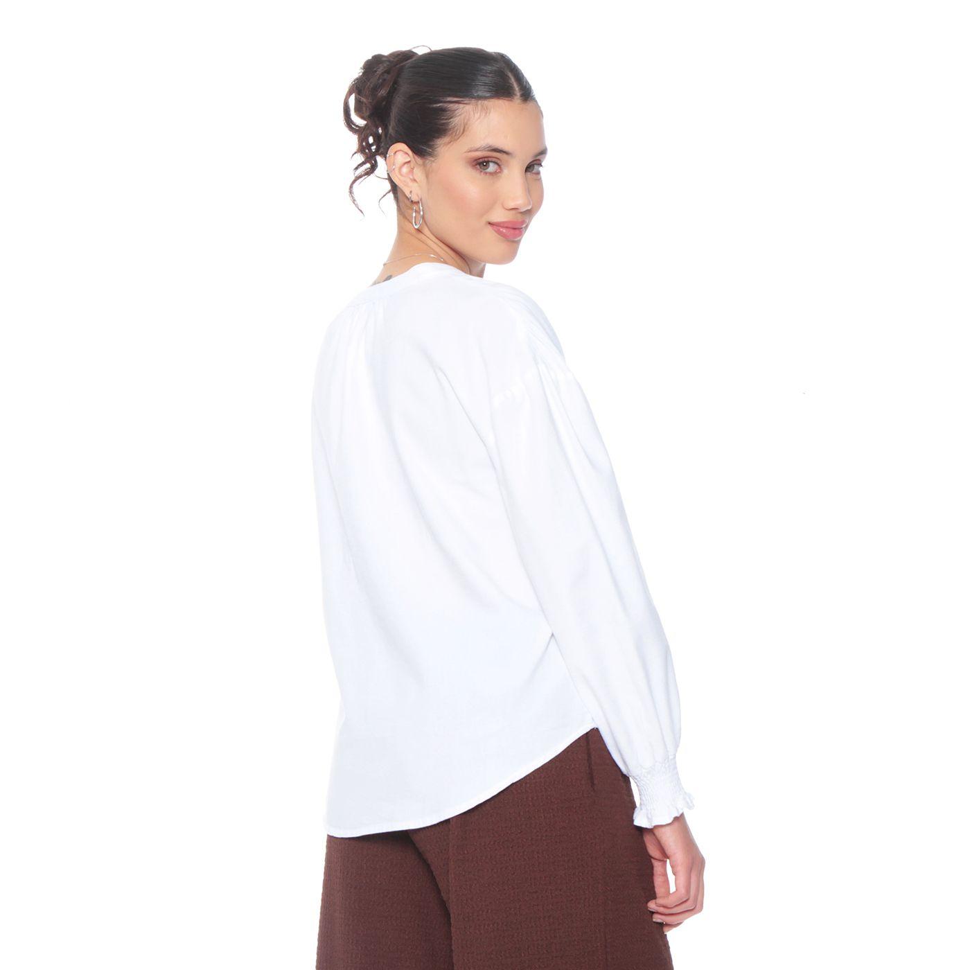 Blusa Manga Larga Lyocell Escote V Y Punos Elasticado-5