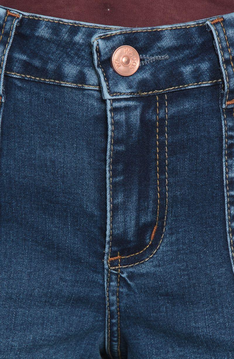 Jeans Wide Cargo Tiro Medio Pretina Basica  1 Boton-2