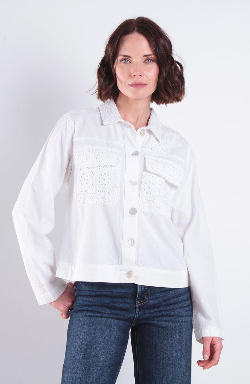 Chaqueta Manga Larga Embroidery Con Bolsillos-0