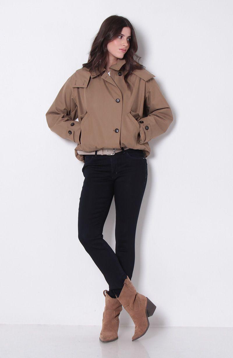 Jeans Slim Tiro Alto Pretina Media 2 Botones-2