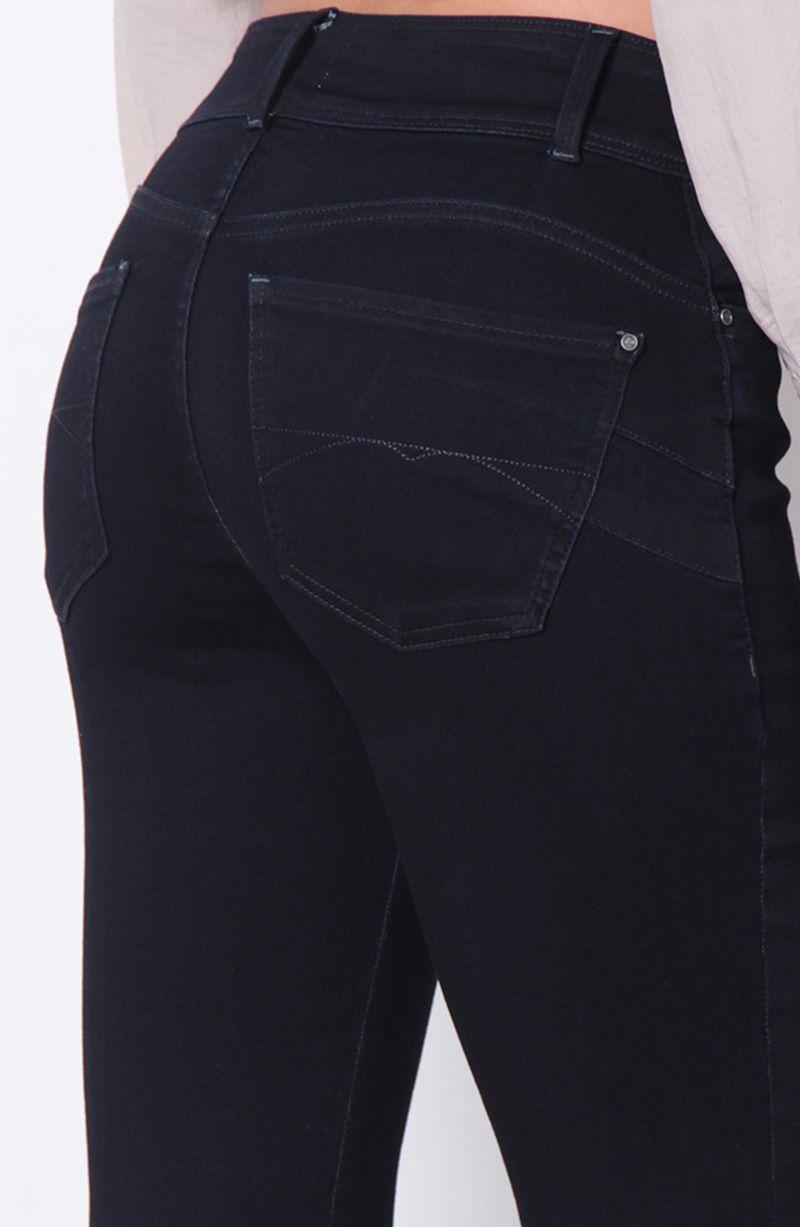 Jeans Slim Tiro Alto Pretina Media 2 Botones-5