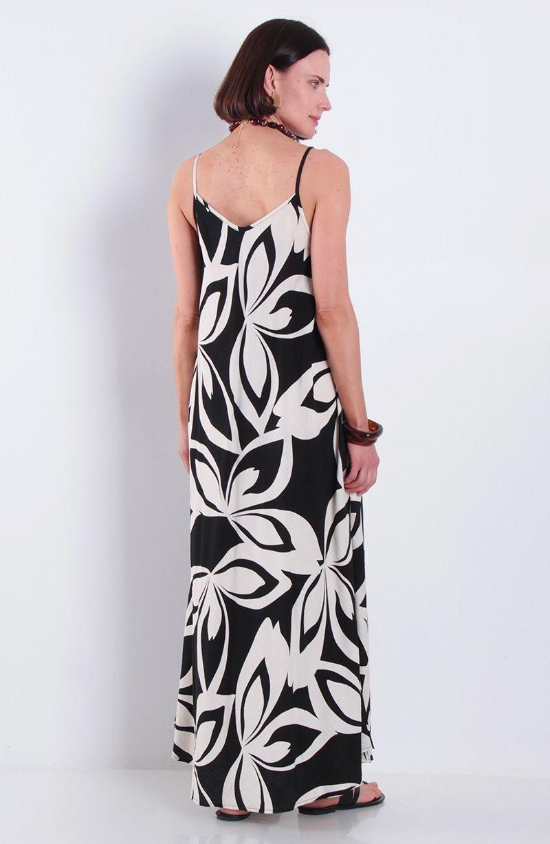 Vestido Estampado Sin Manga Escote V-2
