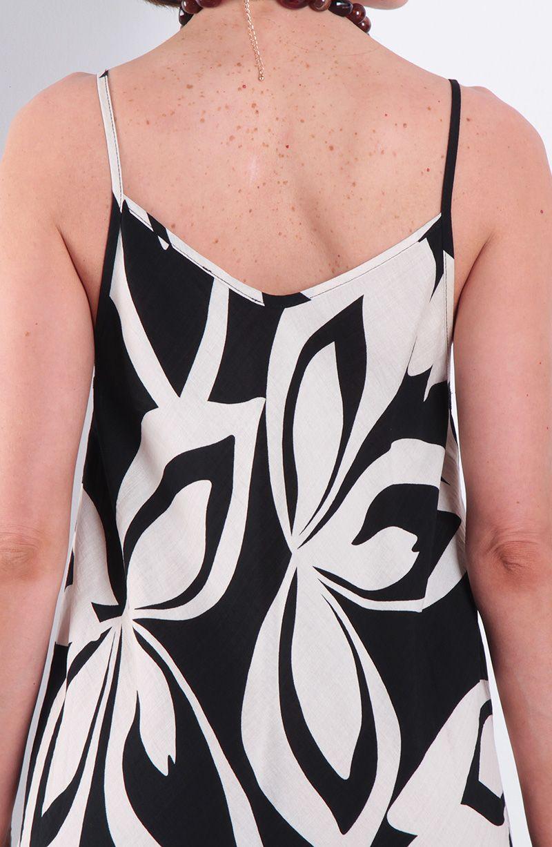 Vestido Estampado Sin Manga Escote V-3