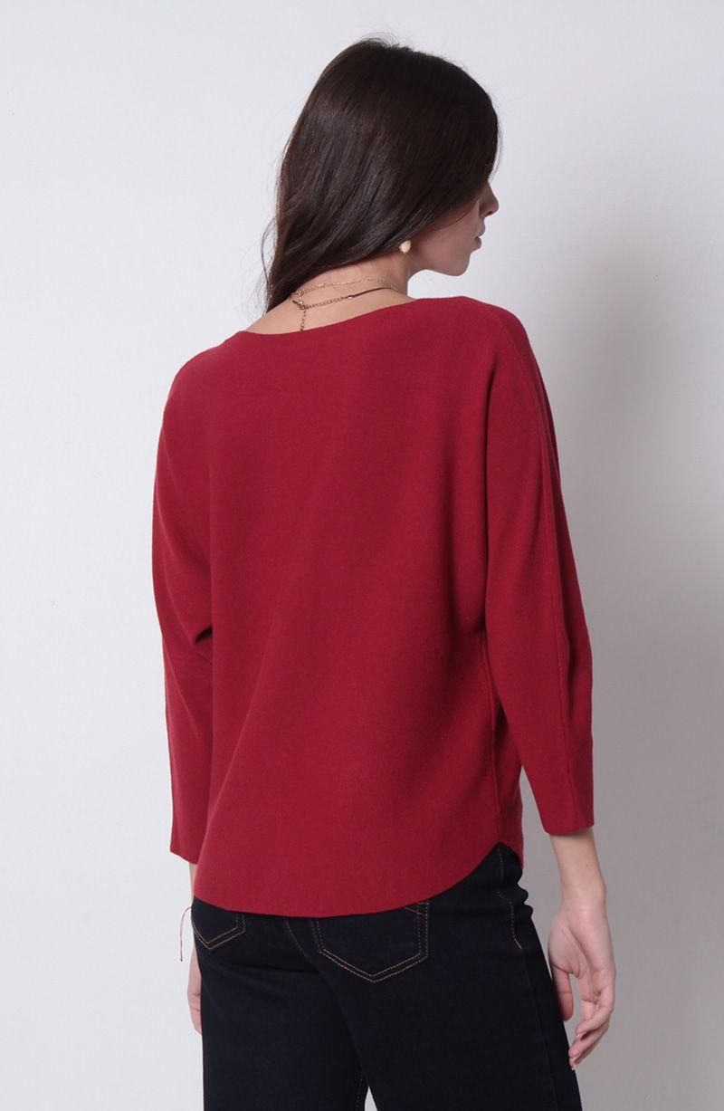 Sweater Manga   3/4 Escote Redondo-3