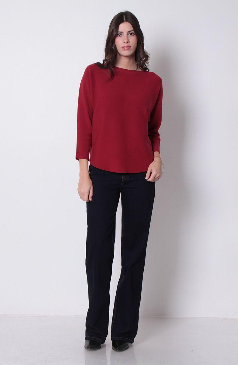 Sweater Manga   3/4 Escote Redondo-6