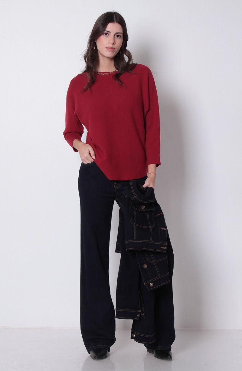 Sweater Manga   3/4 Escote Redondo-7
