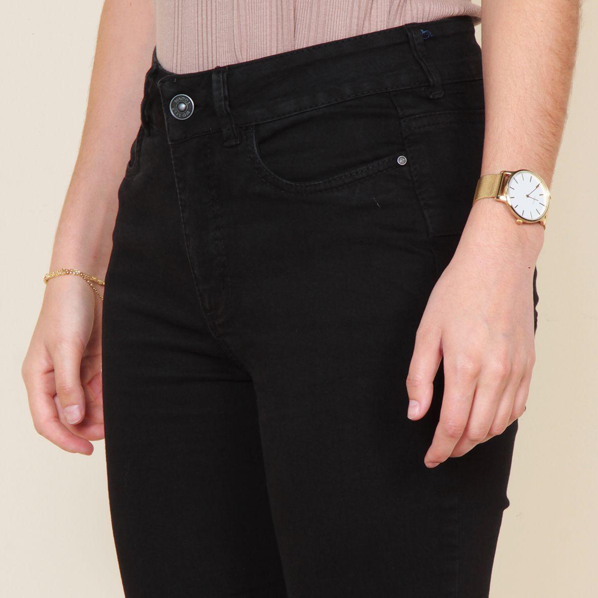 Jeans 1 Boton Flare Tiro Alto Push Up Pretina 1 Boton-9