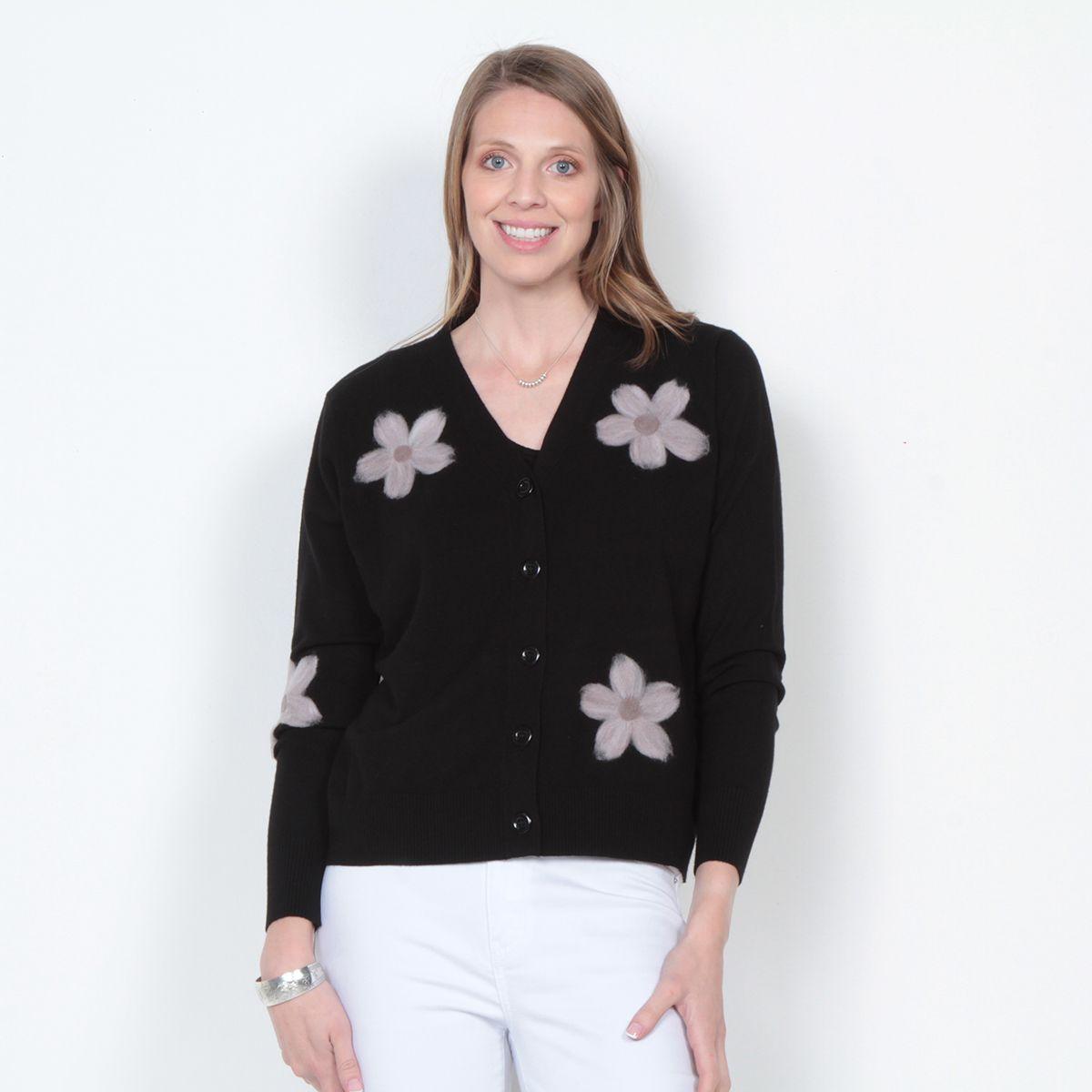 Chaleco Manga Larga Abotonado En Delantero Escote V-0