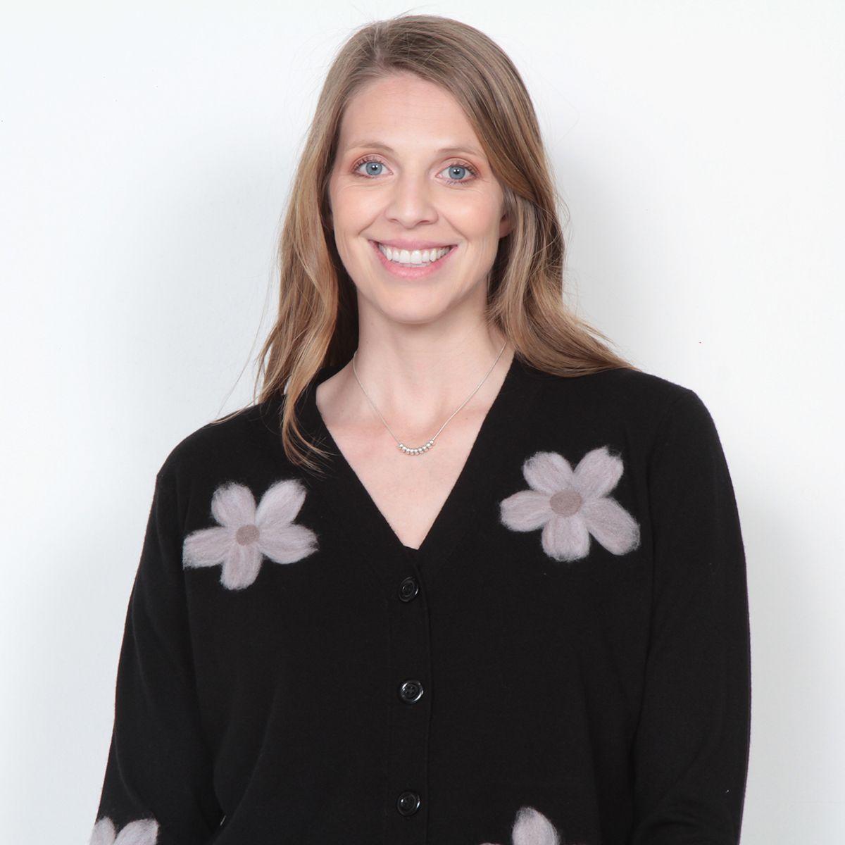 Chaleco Manga Larga Abotonado En Delantero Escote V-1