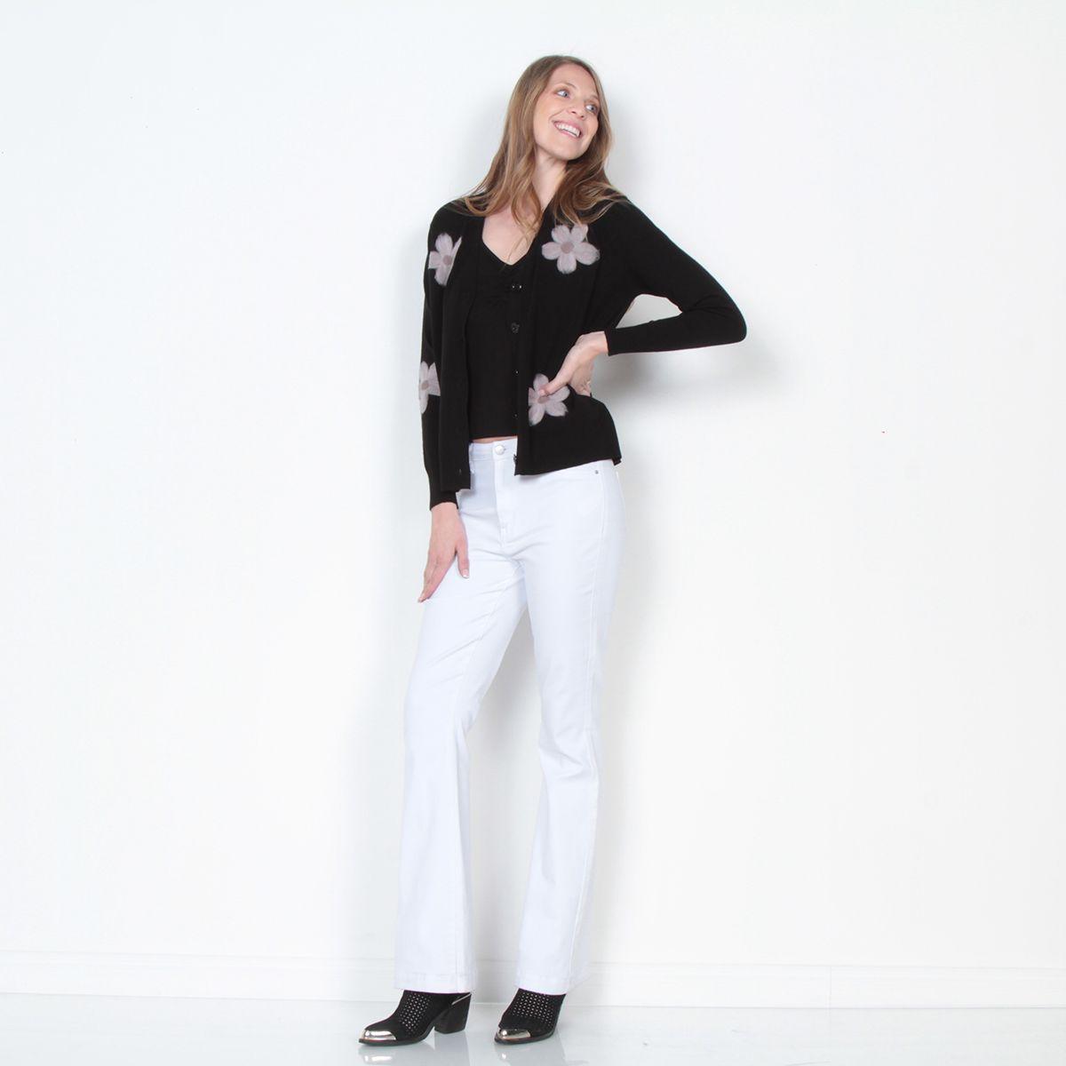 Chaleco Manga Larga Abotonado En Delantero Escote V-4