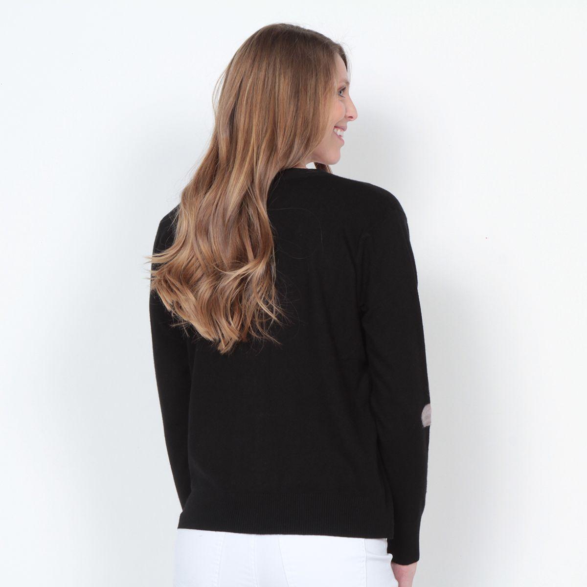 Chaleco Manga Larga Abotonado En Delantero Escote V-6