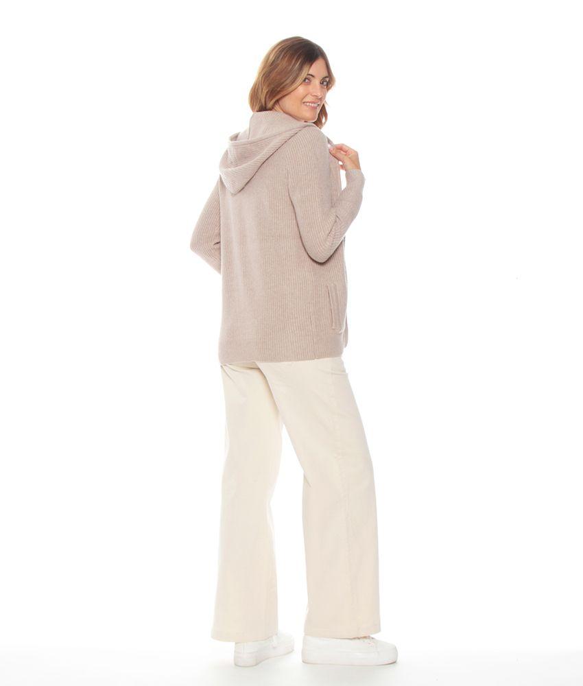 Chaleco Solido Manga Larga Con Cierre En Delantero-6