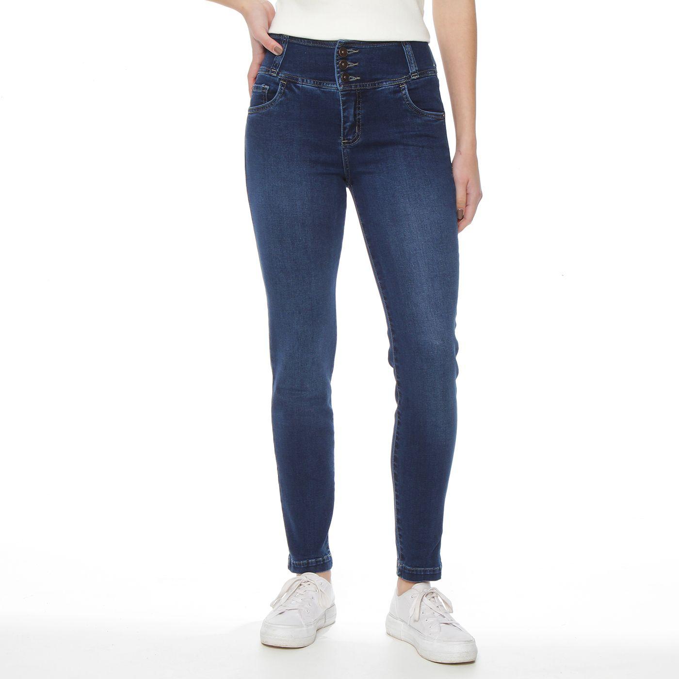 Jeans Pitillo Escultural Tiro Alto 3 Botones-0