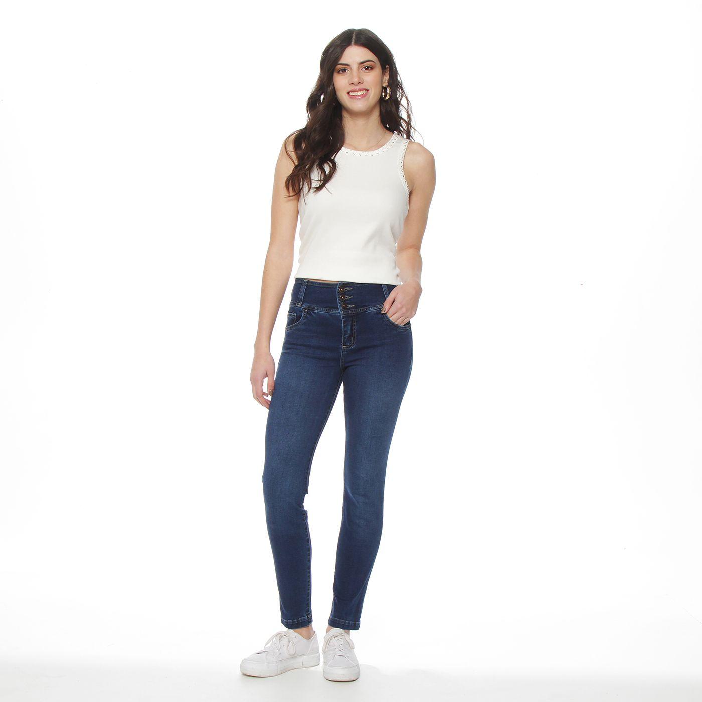 Jeans Pitillo Escultural Tiro Alto 3 Botones-3