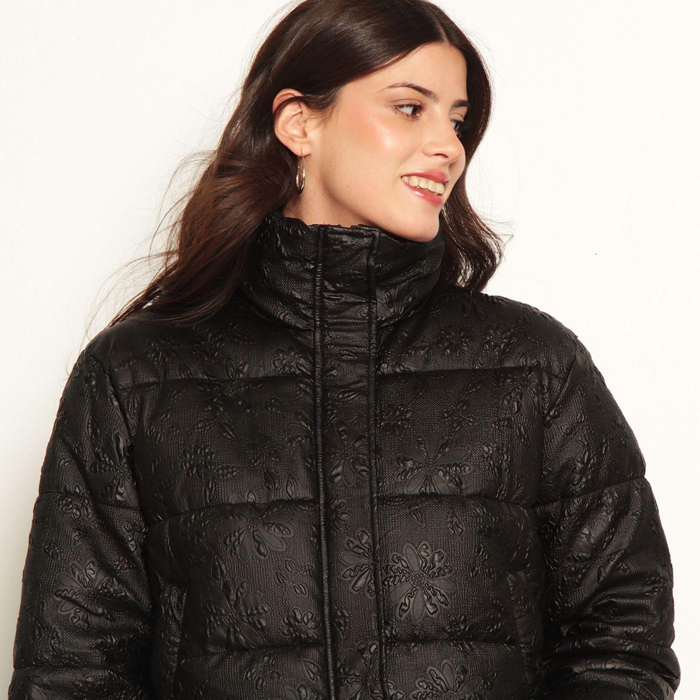 Parka Manga Larga  Con Broche Y Cierre En Delantero Cintura Ajustable-1