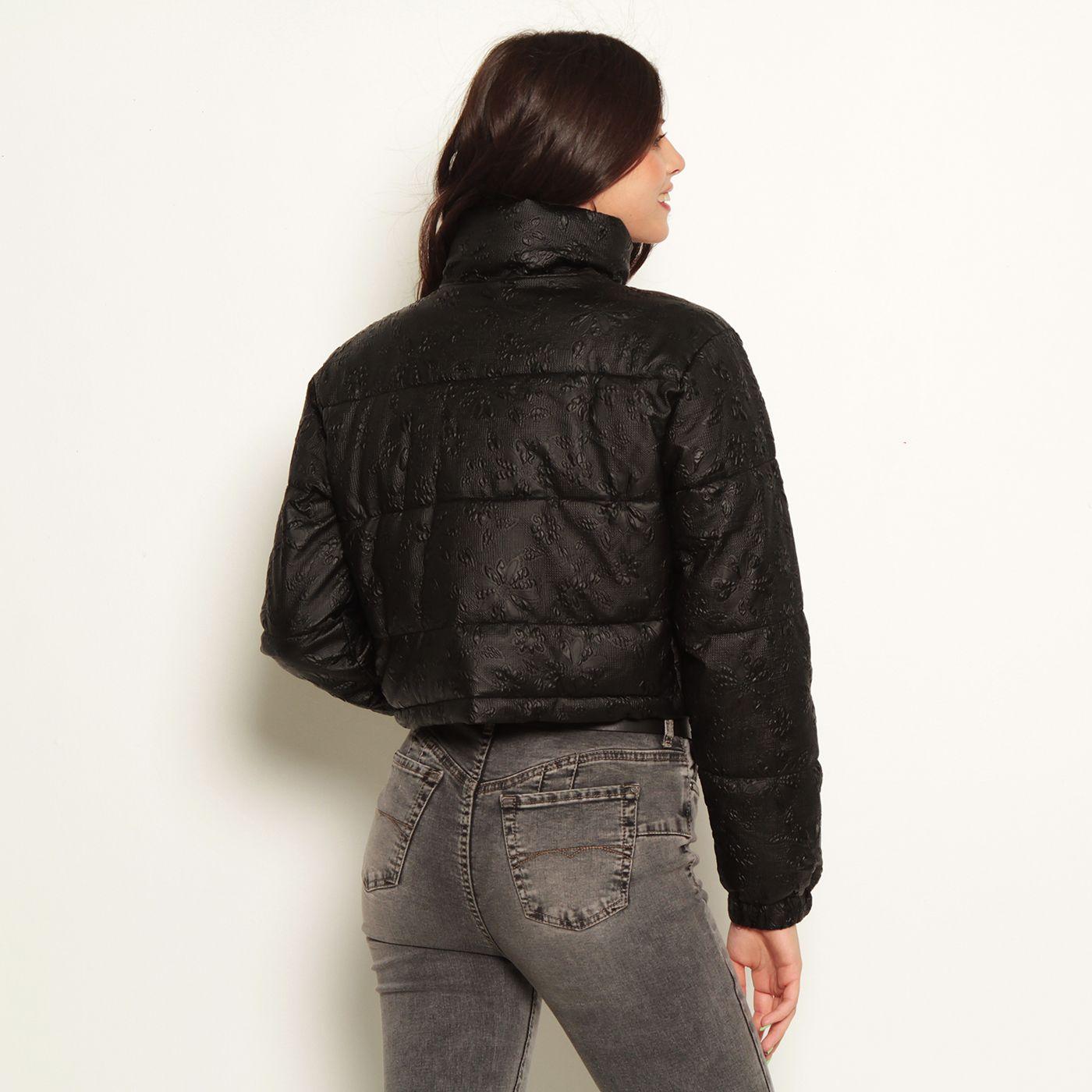 Parka Manga Larga  Con Broche Y Cierre En Delantero Cintura Ajustable-5