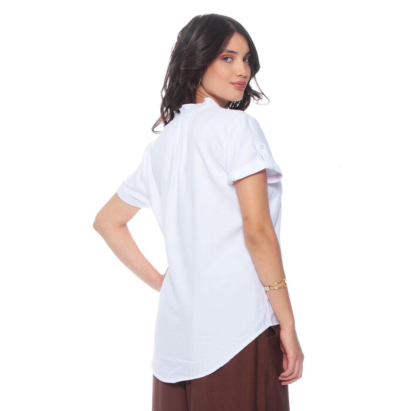 Blusa Manga Corta Lyocell Escote V-4