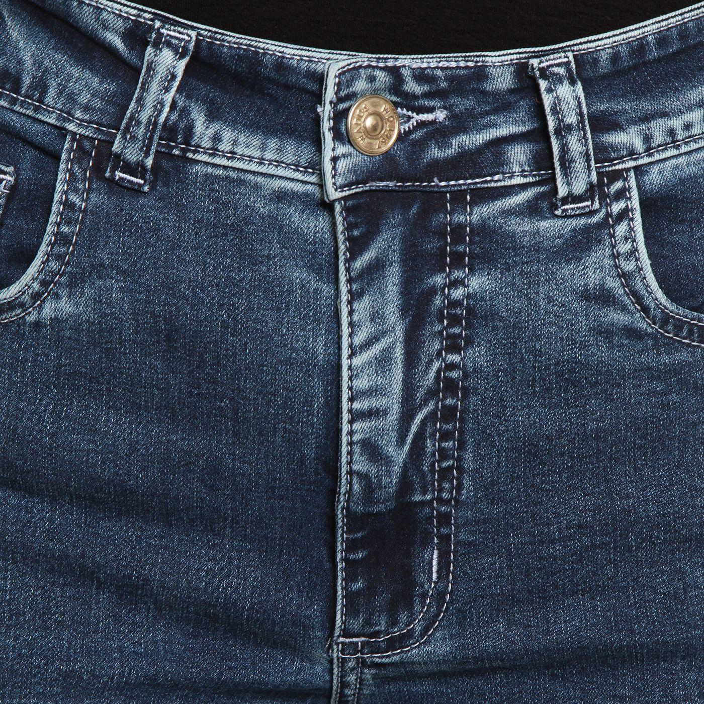 Bermuda Jort Denim Tiro Alto Pretina Basica 1 Boton-7