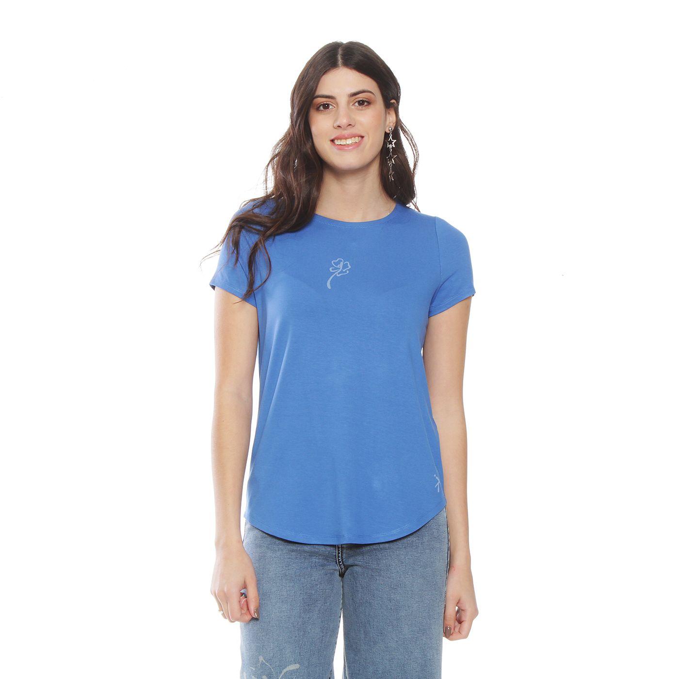 Polera Manga Corta Solid Flor Laser-0