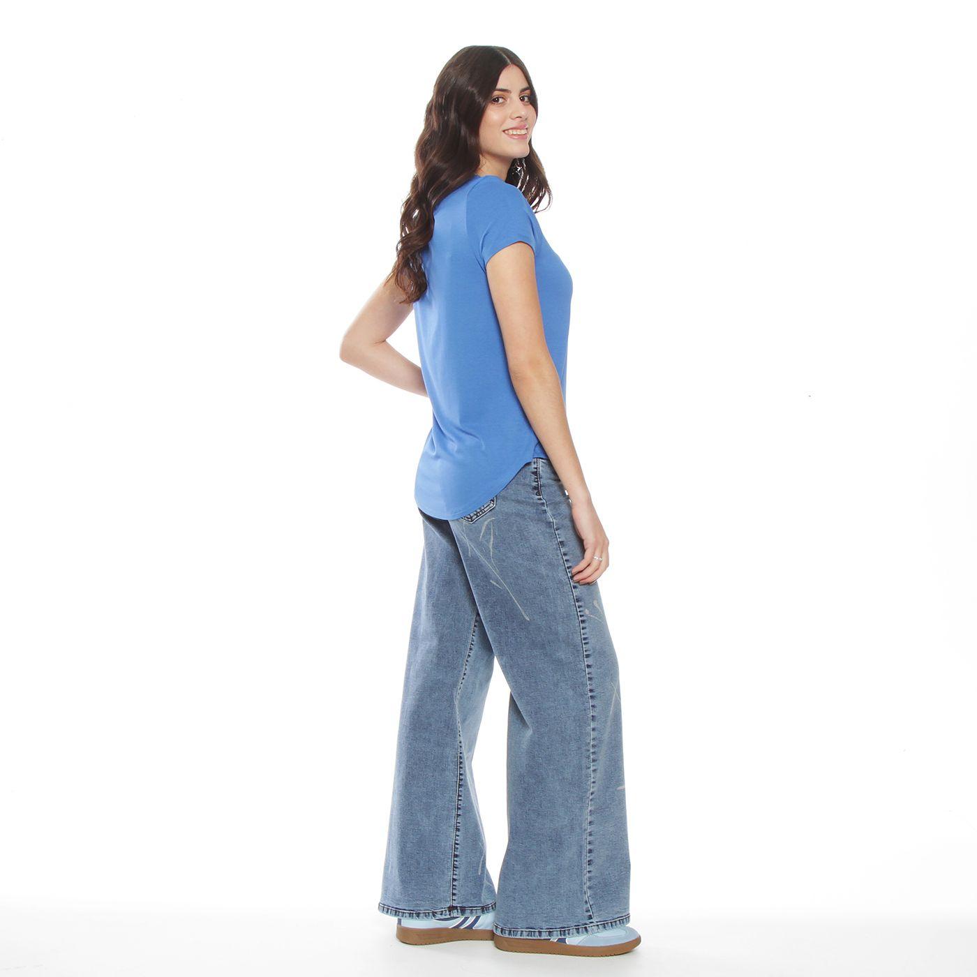 Polera Manga Corta Solid Flor Laser-7