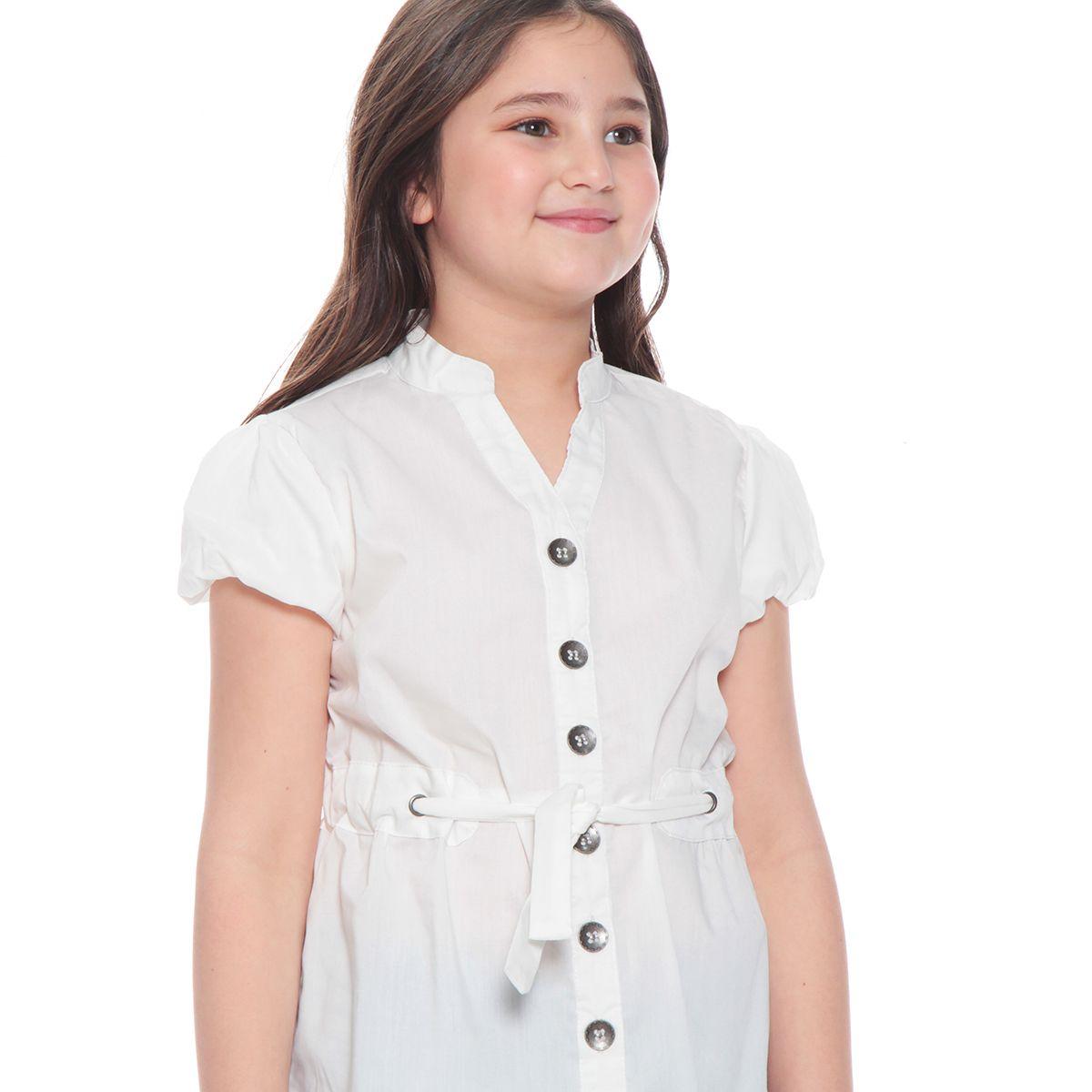 BLUSA INFANTIL CON LAZO  EN CINTURA MANGA GLOBO-1