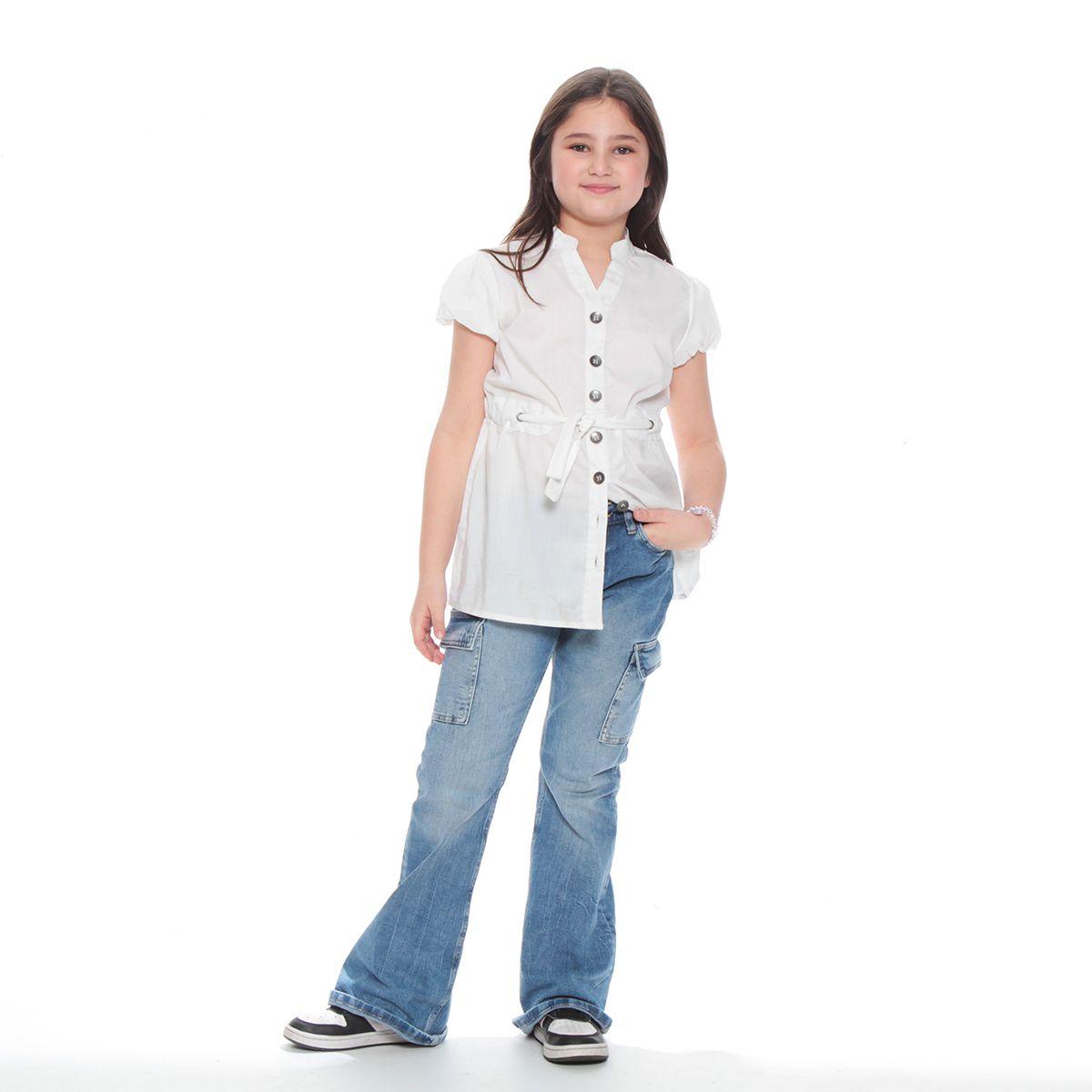 BLUSA INFANTIL CON LAZO  EN CINTURA MANGA GLOBO-6
