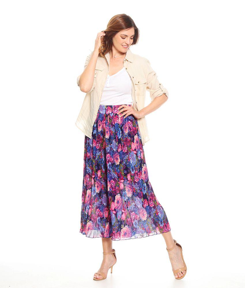 Pantalon Ancho Plisado Estampado-4