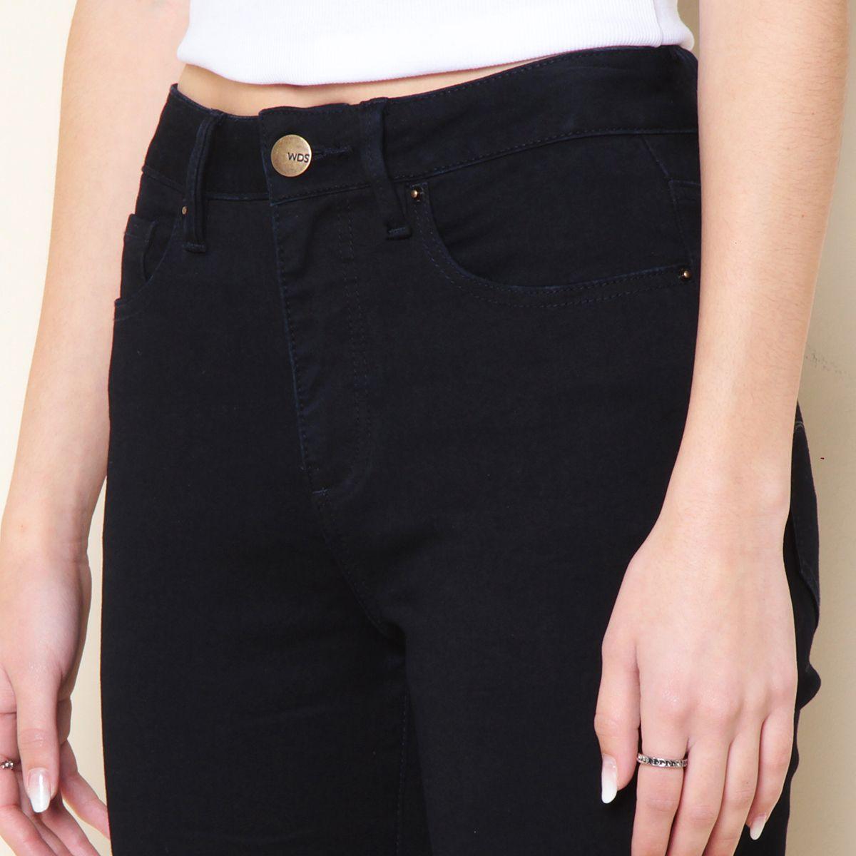 Jeans Flare Tiro Alto Pretina 1 Boton-3