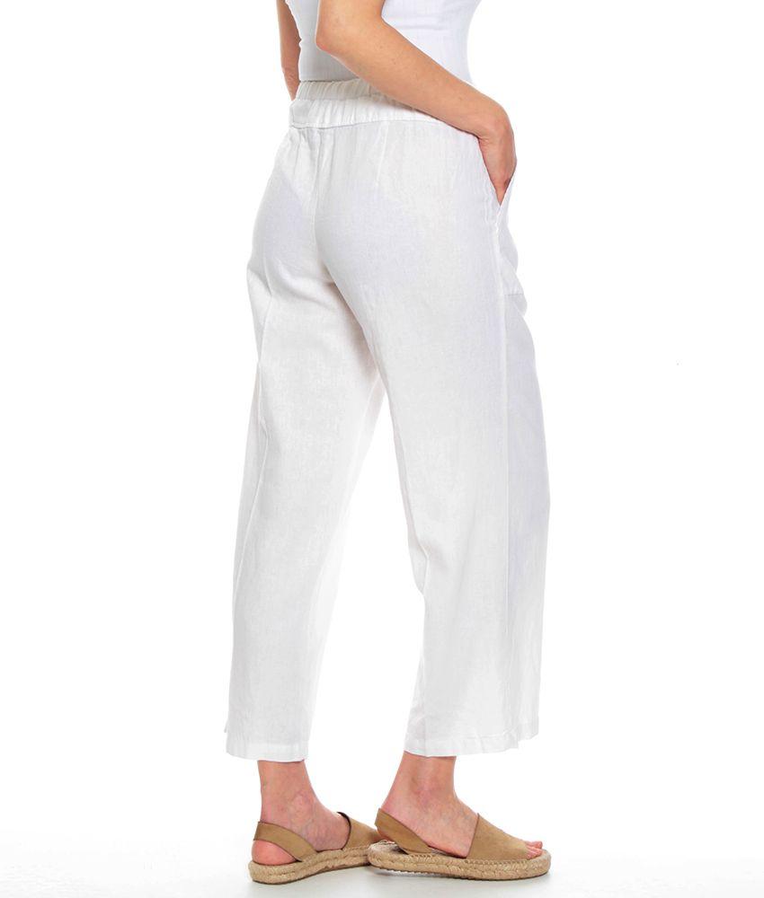 Pantalon Solido Palazzo  Pretina Elasticada Con Lazo Ajustable-1