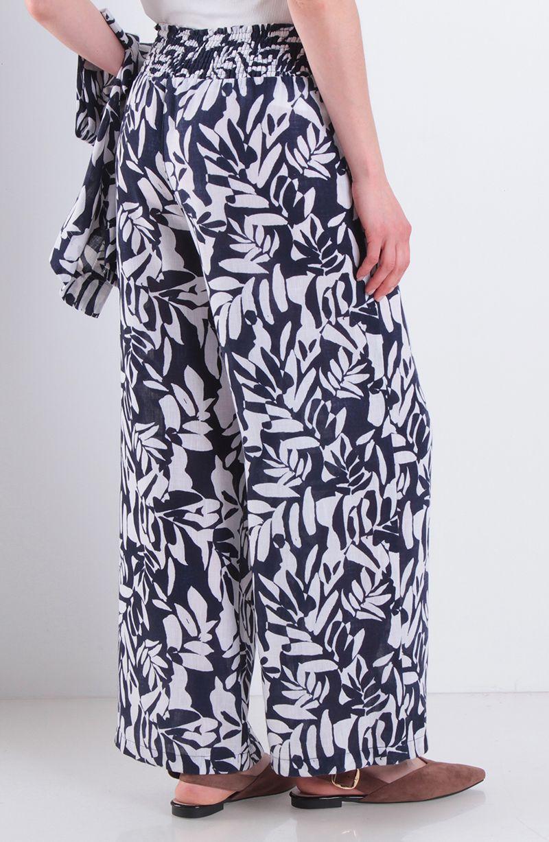 Pantalon Estampado Wide Leg Tiro Alto Pretina Elasticada-2