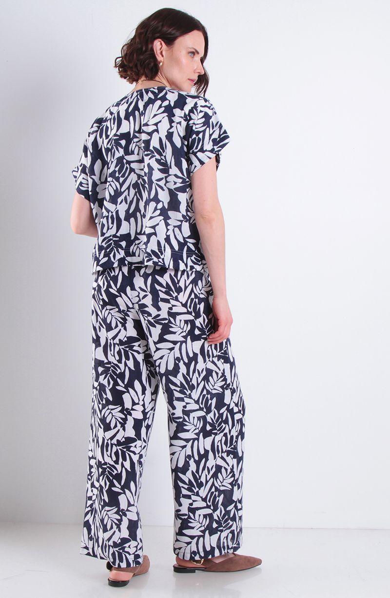 Pantalon Estampado Wide Leg Tiro Alto Pretina Elasticada-5