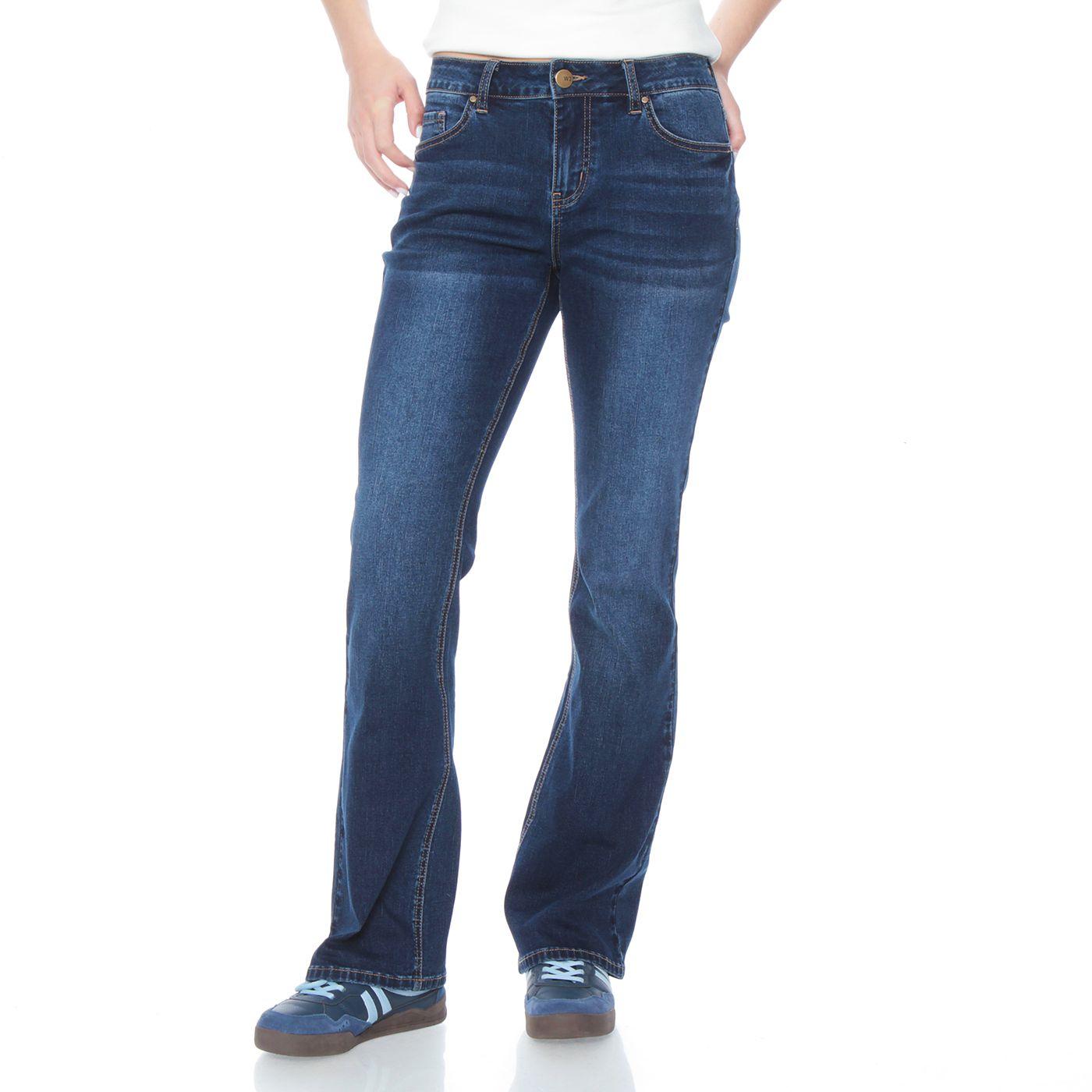 Jeans Recto Tiro Medio Pretina 1 Boton Con Cinturon Y Bolsillo-0