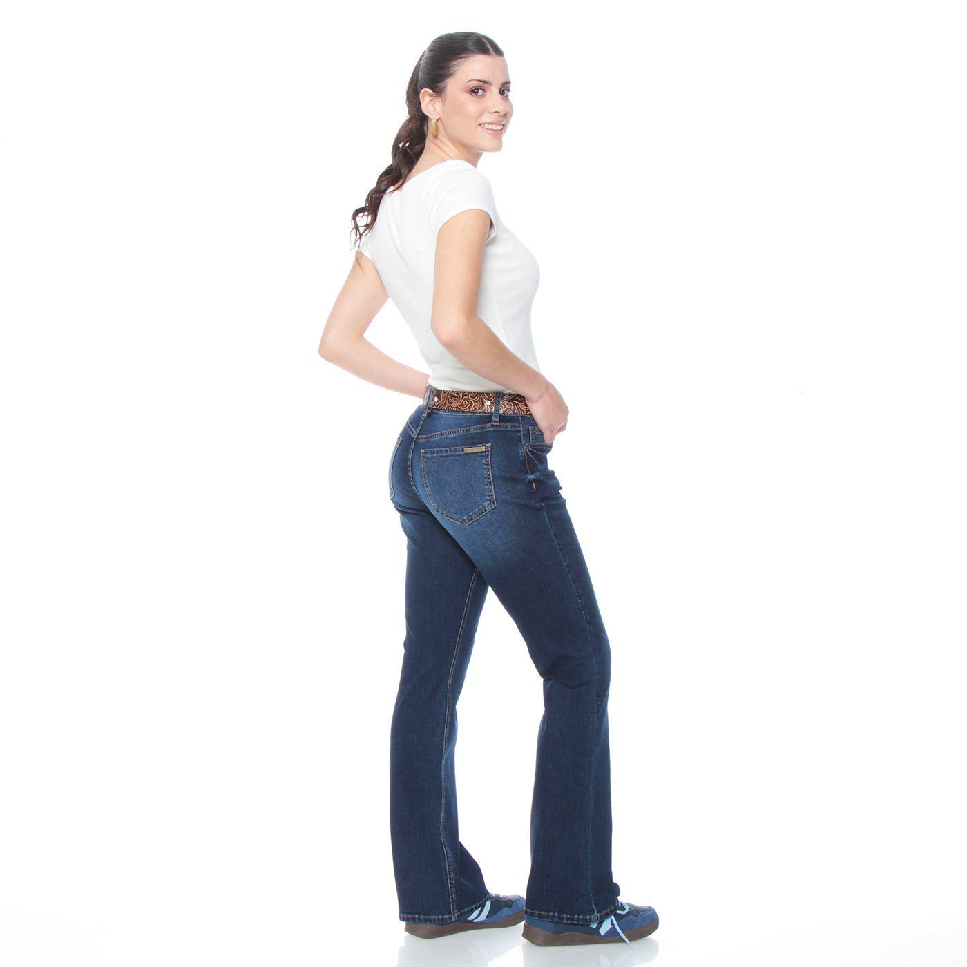 Jeans Recto Tiro Medio Pretina 1 Boton Con Cinturon Y Bolsillo-6