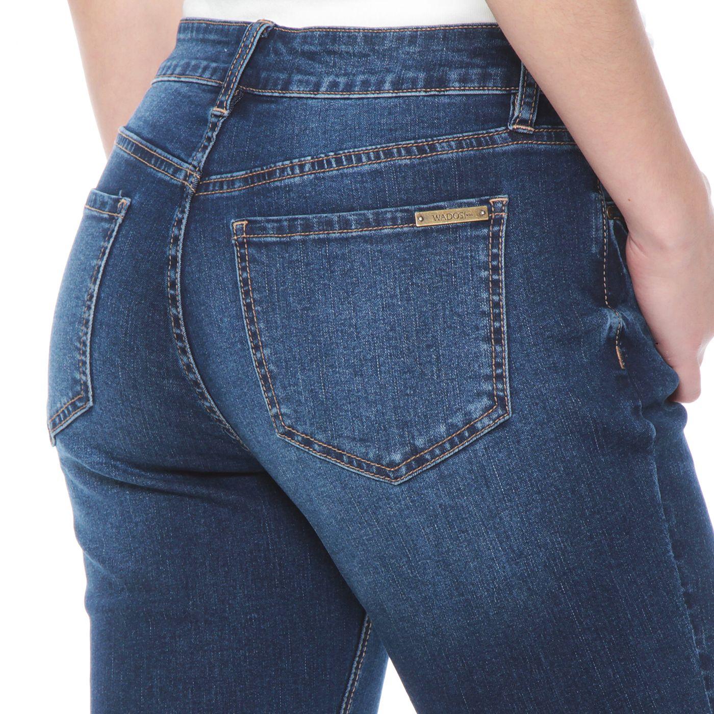 Jeans Recto Tiro Medio Pretina 1 Boton Con Cinturon Y Bolsillo-9