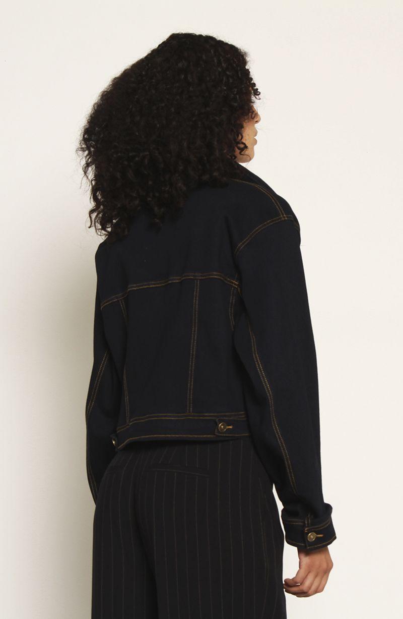 Chaqueta Manga Larga Denim   Con Bolsillos-3