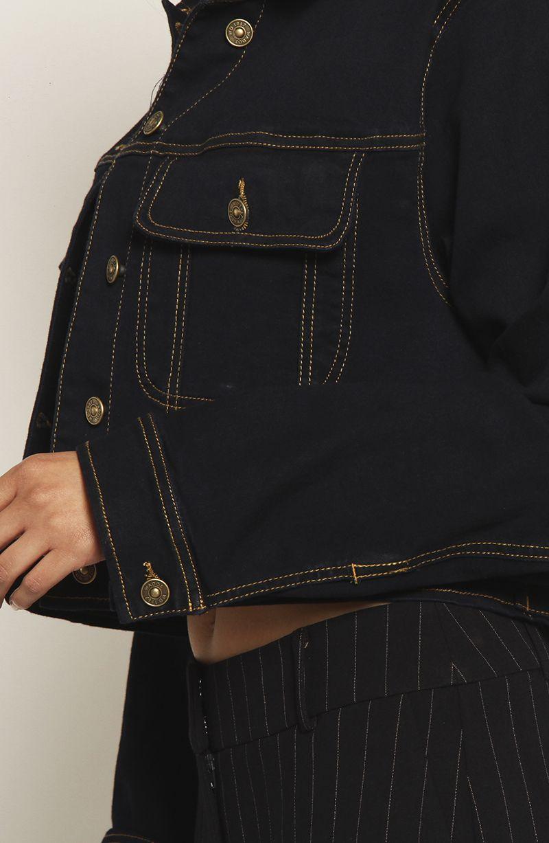Chaqueta Manga Larga Denim   Con Bolsillos-4