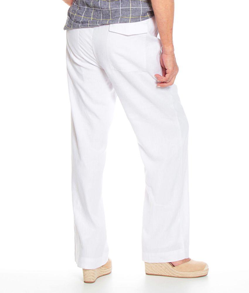 Pantalon Solid Con Lazo Ajustable En Cintura-1