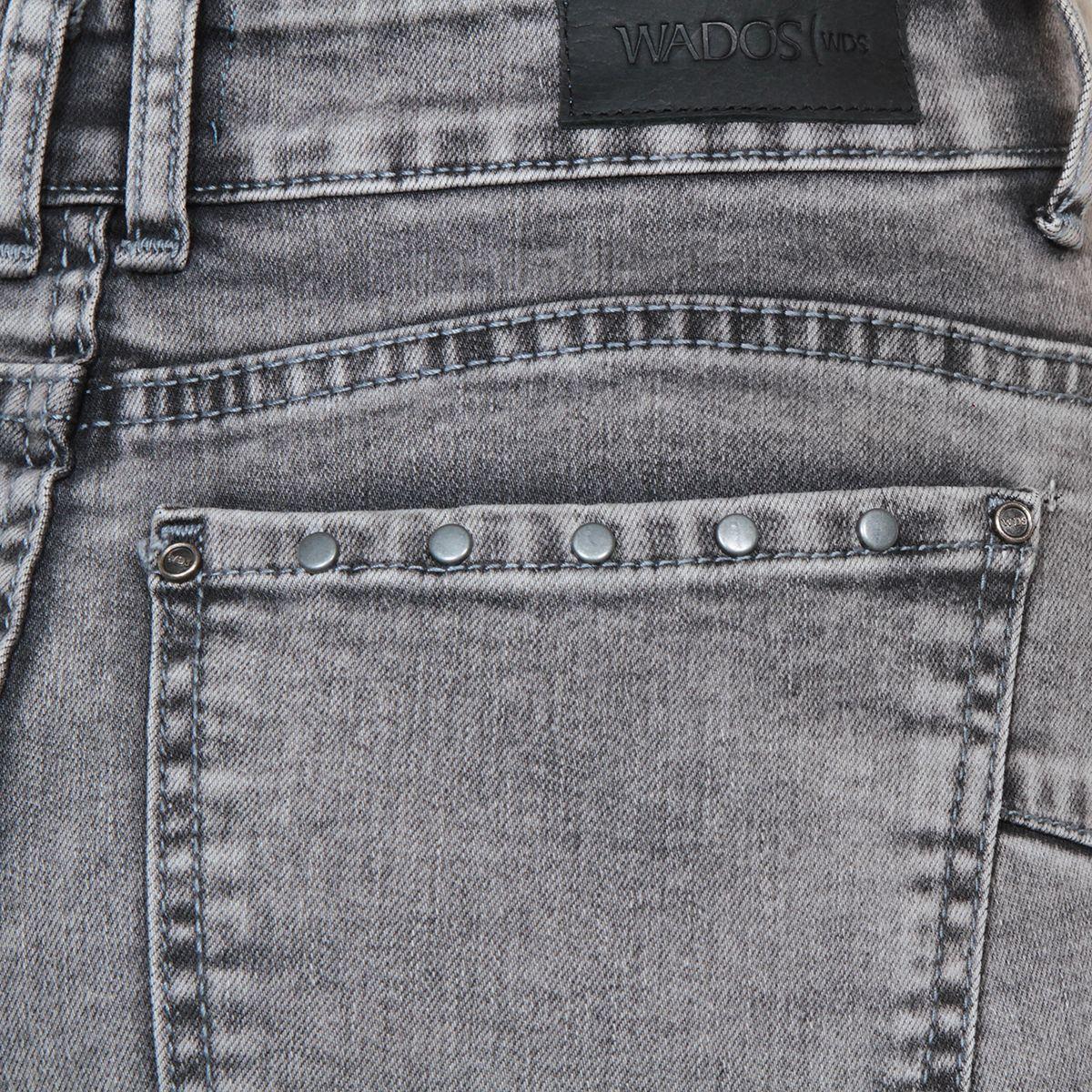 Jeans Recto Tiro Alto Pretina 1 Boton Aplicacion Tachas Basta Roll Up-8