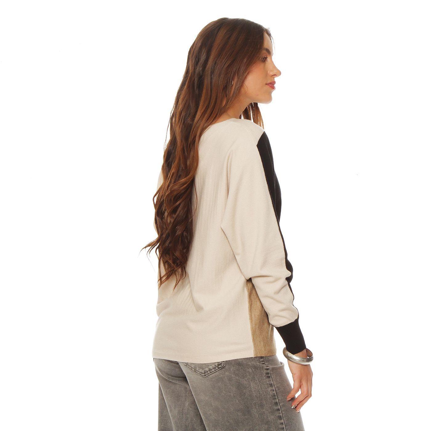 Sweater Manga Larga Escote Bote Asimetrico-4