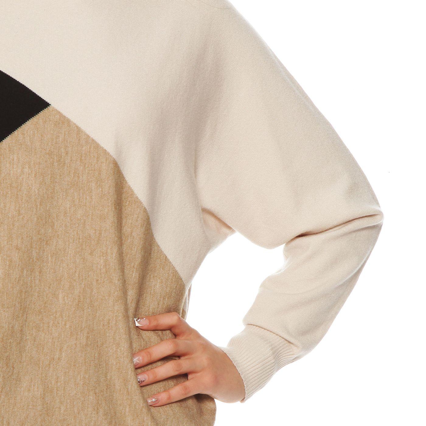 Sweater Manga Larga Escote Bote Asimetrico-5