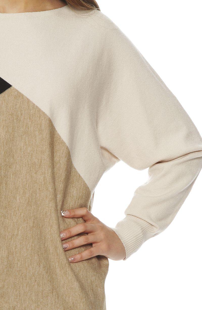 Sweater Manga Larga Escote Bote Asimetrico-4