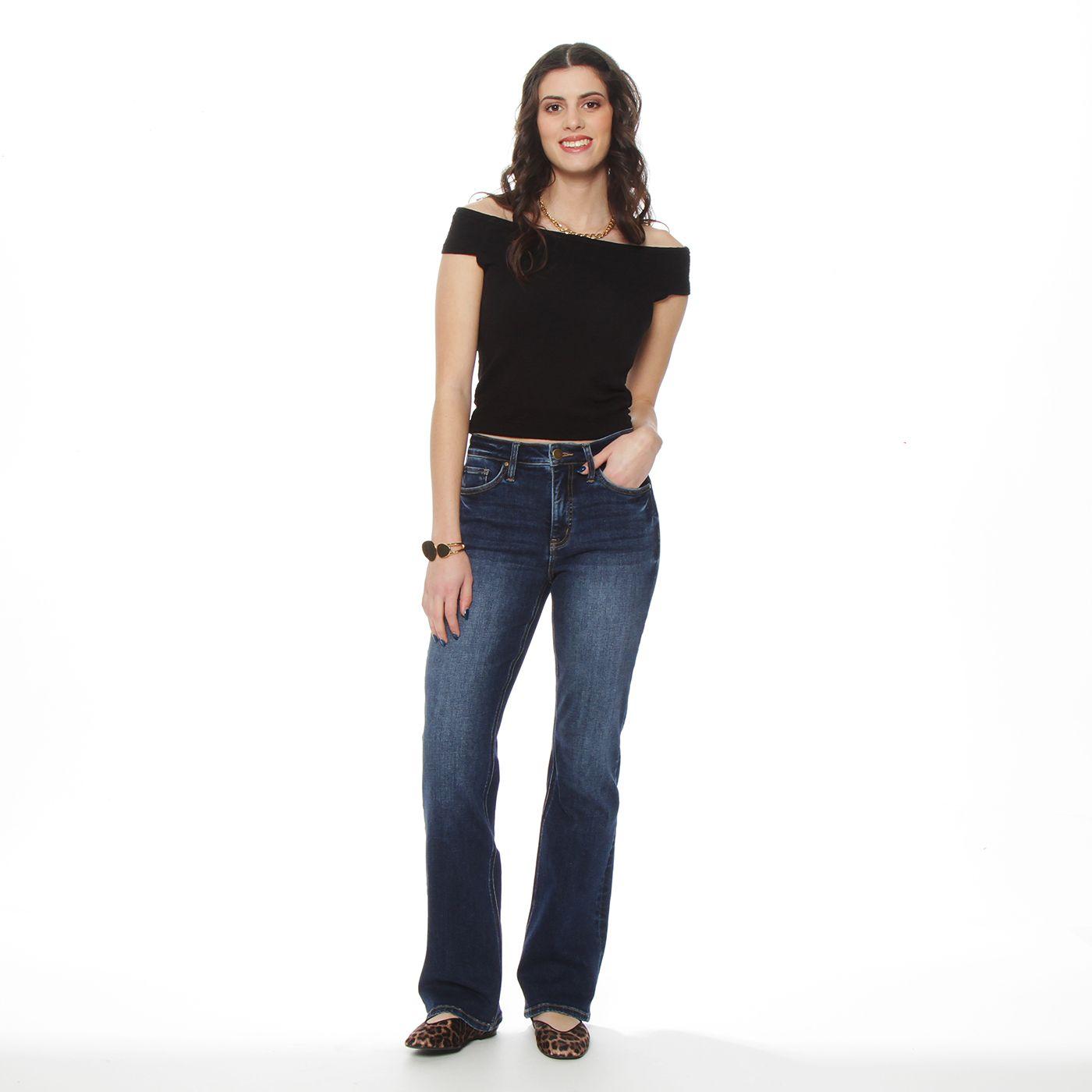 Jeans Recto Tiro Alto  Pretina Basica  1 Boton-2