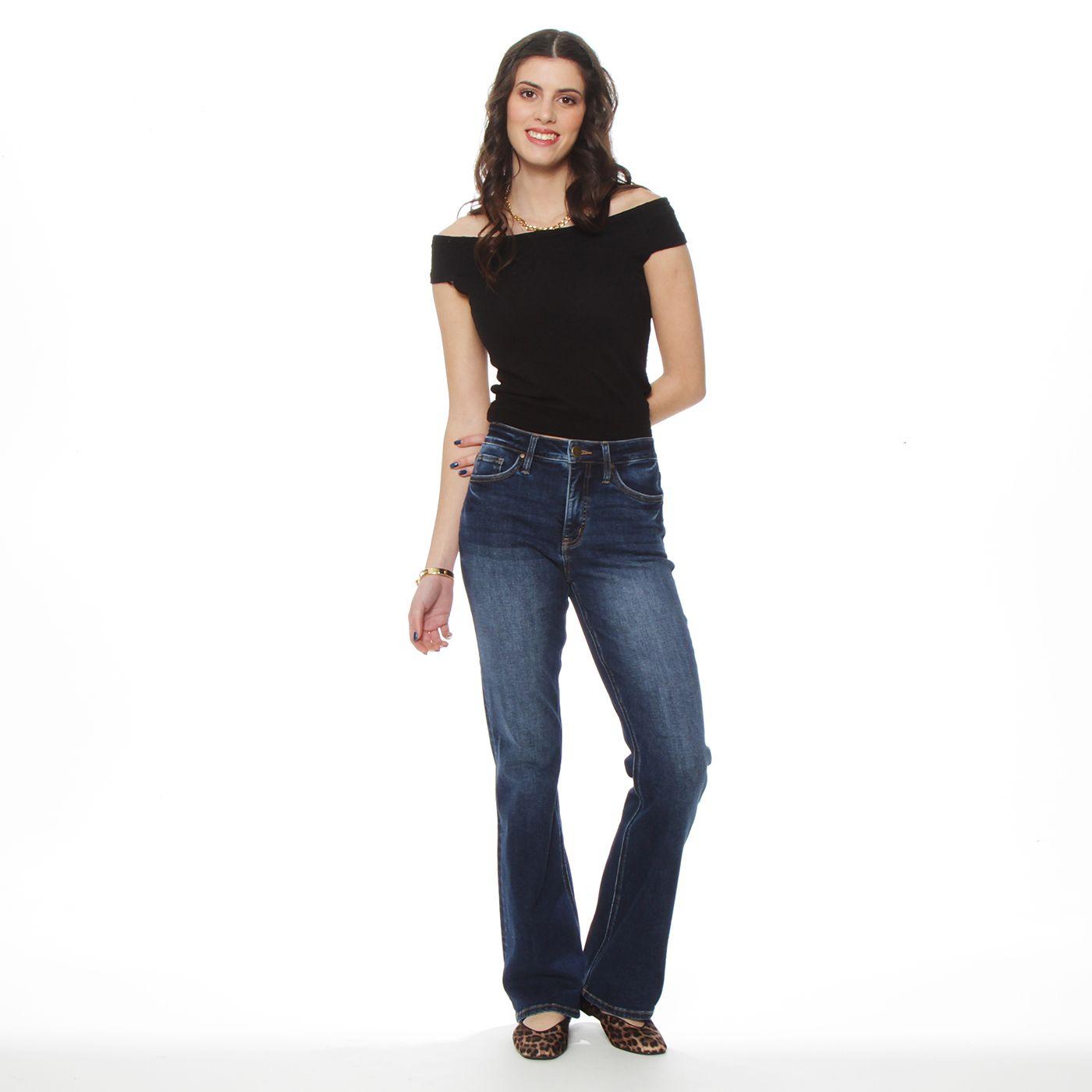 Jeans Recto Tiro Alto  Pretina Basica  1 Boton-3