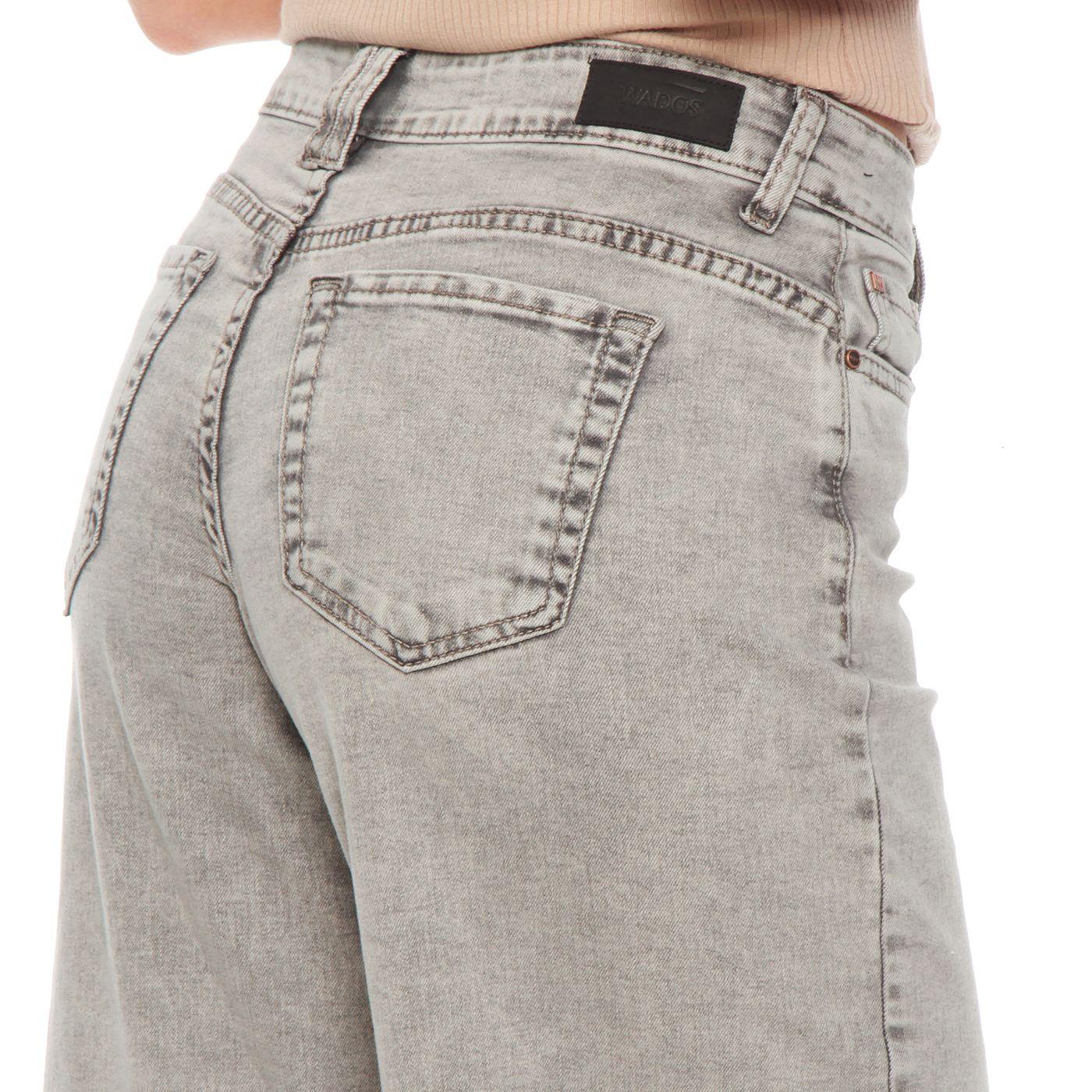 Jeans Wide Leg Tiro   Alto Pretina Basica 1 Boton-6